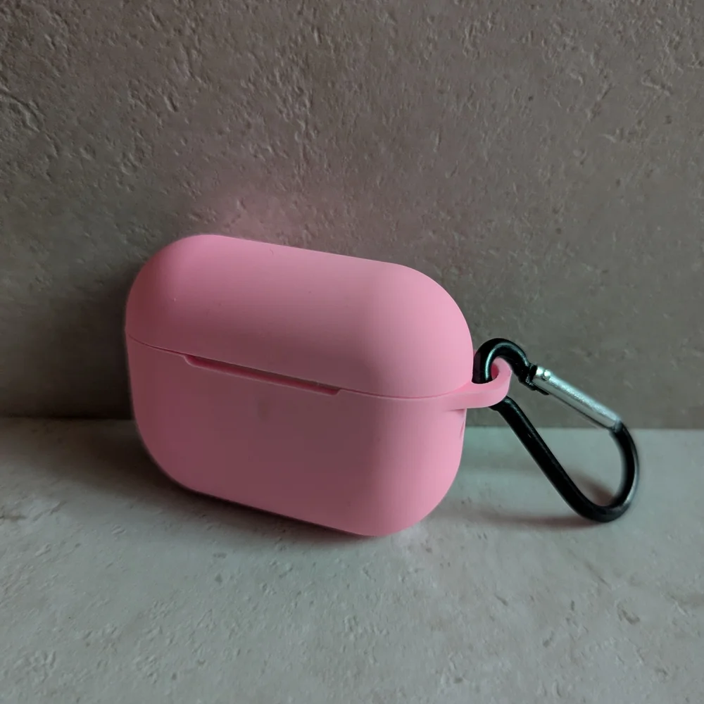 Pink and Blue AirPods Silicone Cases with Carabiners
